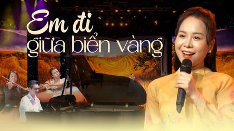 Em đi giữa biển vàng