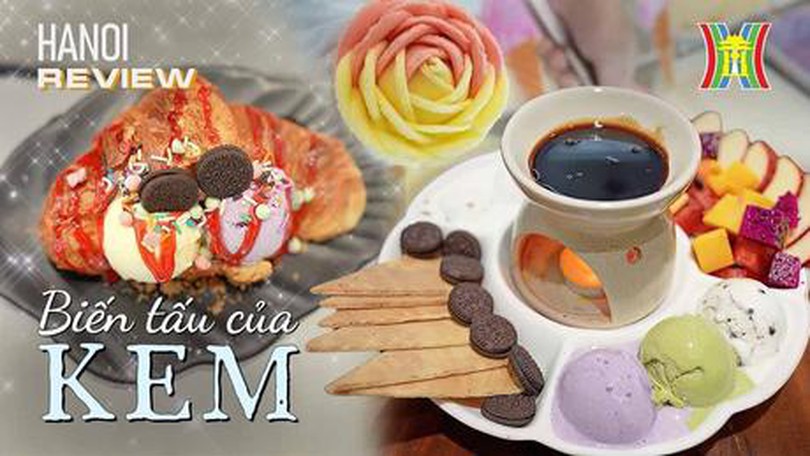 Một ngày chỉ ăn kem: lẩu kem, hoa kem, bánh mì kem | HANOI Reviews | 29/07/2023