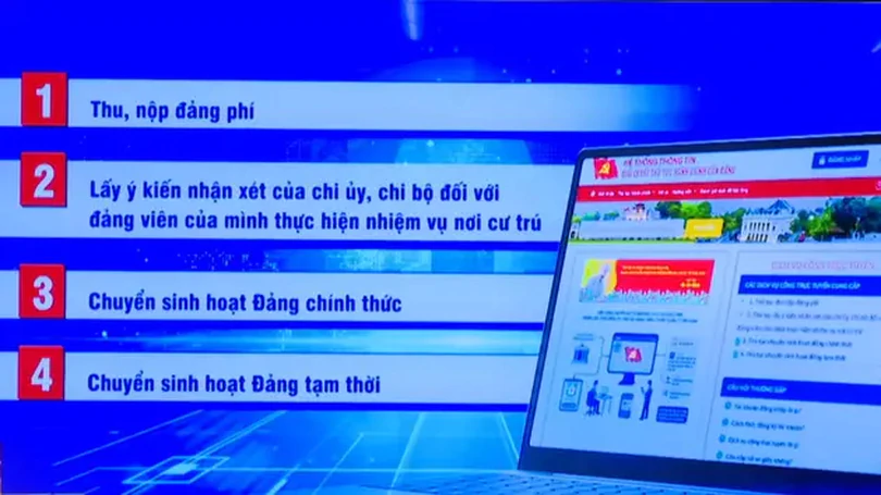 Số hoá thủ tục Đảng trên môi trường điện tử