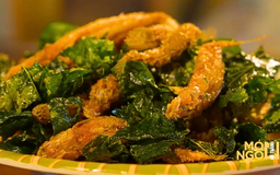 Cá bống chiên lá lốt