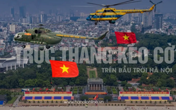 Xem đội hình trực thăng kéo cờ bay trên Quảng trường Ba Đình