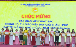 Hà Nội: Khen thưởng 95 giáo viên giỏi cấp thành phố