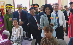 Cử tri phường Định Công nô nức đi bầu cử