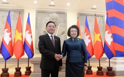 Thường trực Ban Bí thư Trần Cẩm Tú hội kiến Chủ tịch Quốc hội Campuchia