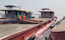 Phát hiện nhiều tàu chở cát vi phạm trên tuyến sông Hồng