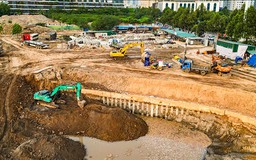 Tăng tốc thi công hồ điều hòa Mễ Trì, giảm áp lực ngập úng ở phía Tây Hà Nội