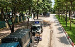 Mặt đường Tân Mỹ nứt toác, sụt lún