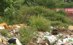 Đường Nguyễn Cảnh Dị thi công ì ạch, rác thải bủa vây
