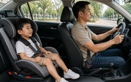 Từ 15/8: Phạt cảnh cáo nếu chở trẻ em không dùng thiết bị an toàn
