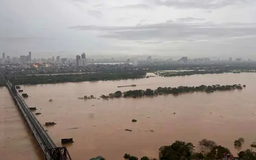 Lũ trên sông Hồng tại Hà Nội ở báo động 2