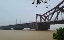 Lũ trên sông Hồng cách mức báo động 3 36cm