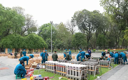 Trận địa pháo hoa Hà Nội trước giờ khai hỏa