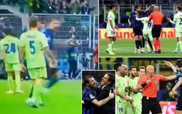 Tình huống gây tranh cãi ở trận Inter Milan - Barcelona