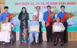 Lãnh đạo thành phố Hà Nội trao huy hiệu Đảng đợt 19/5