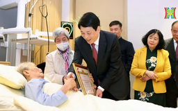 Nguyên Chủ tịch nước Trần Đức Lương nhận Huy hiệu 65 năm tuổi Đảng