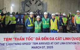 Máy đào hầm TBM 'Thần tốc' đã đến ga S10-Cát Linh