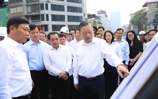 Tổng Bí thư, Chủ tịch nước kiểm tra tiến độ thi công các công trình, dự án trọng điểm của Thủ đô