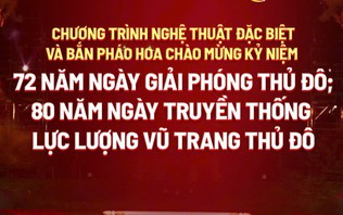 Chương trình nghệ thuật đặc biệt và bắn pháo hoa chào mừng 72 năm Ngày Giải phóng Thủ đô