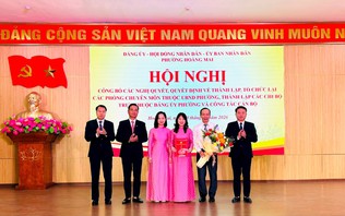Phường Hoàng Mai sắp xếp các phòng thuộc UBND