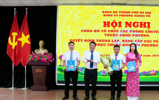 Phường Giảng Võ công bố tổ chức các phòng chuyên môn