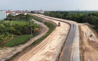 Dự án mở rộng đê Tả Hồng đạt 50% khối lượng thi công